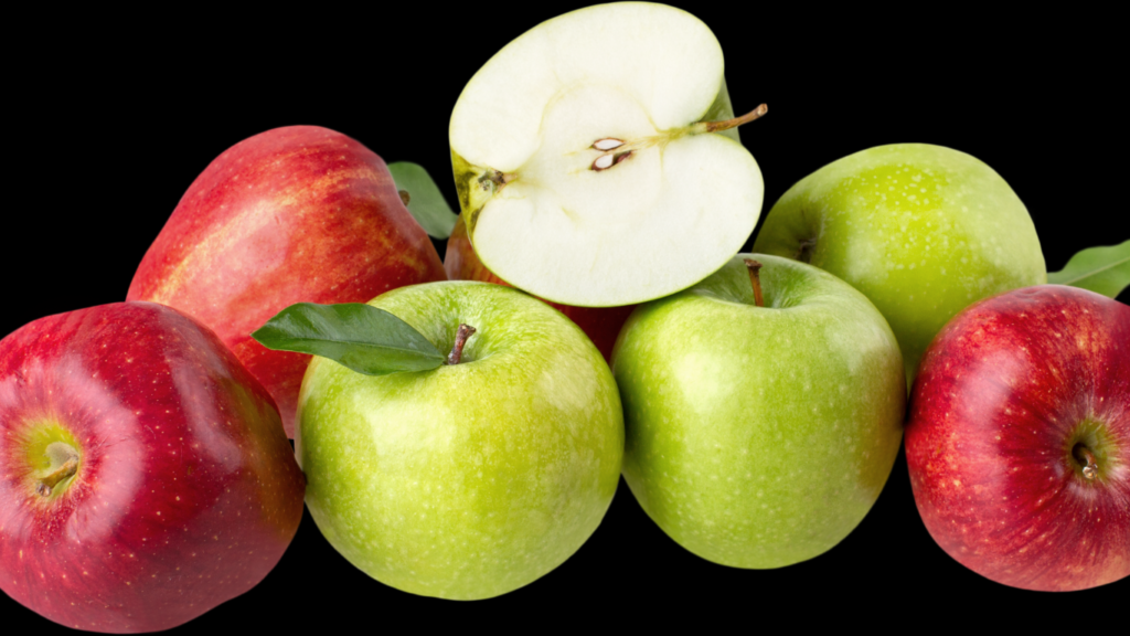 Various fruits and vegetables arranged in bowls, showcasing healthy dog treat alternatives that your pup will love.